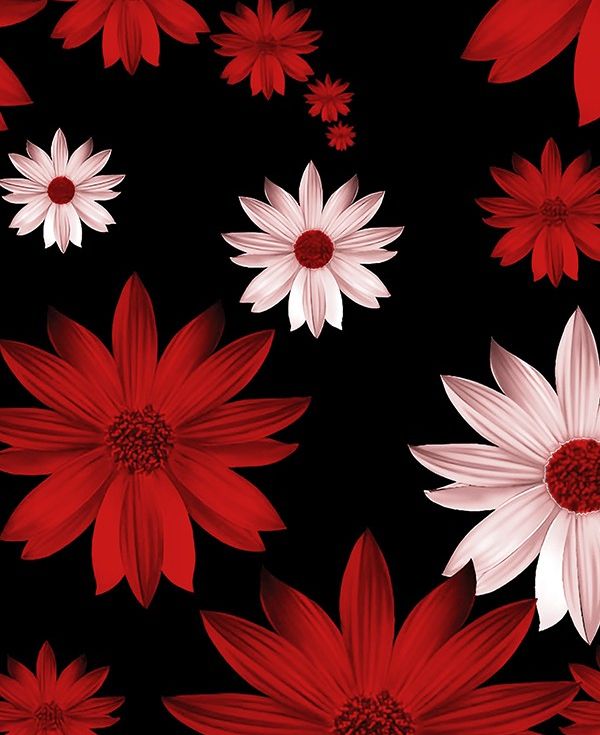 VF- 2007 RED BLACK FLOWER